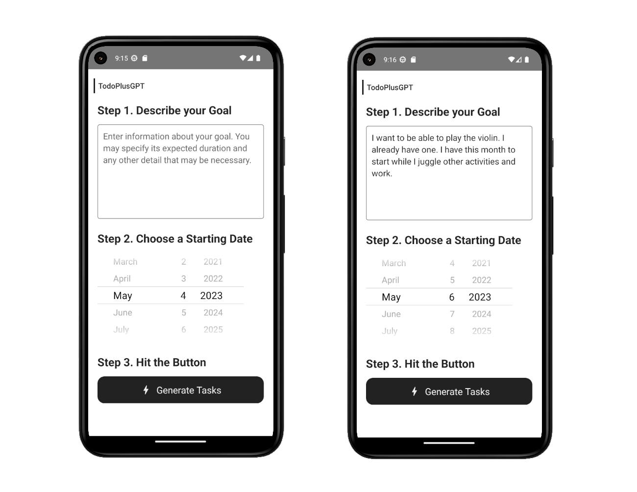 A screenshot of the TodoPlusGPT application